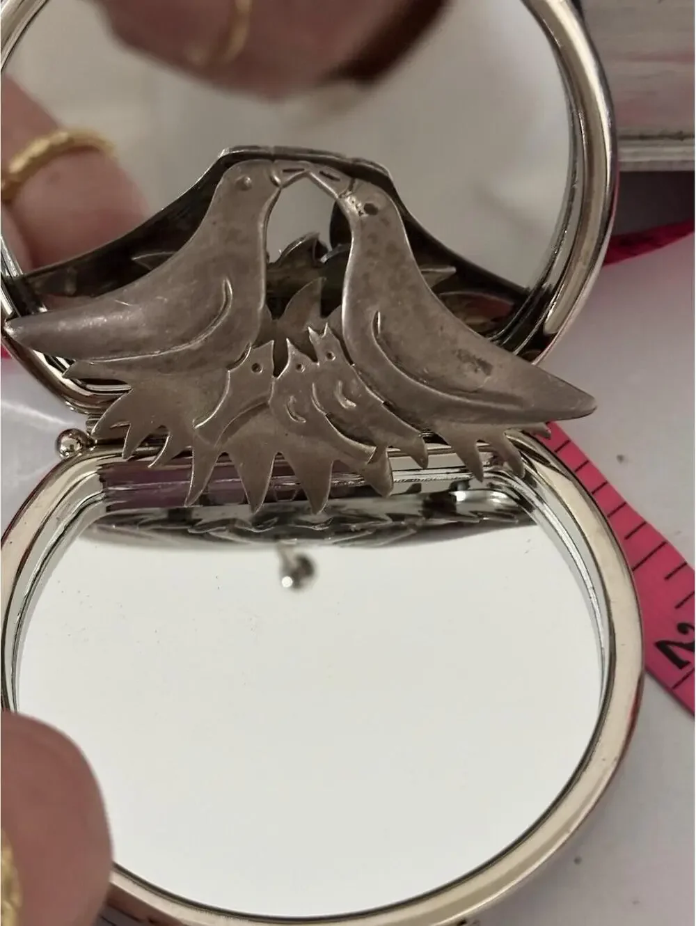 Bird Family Sterling 925 Brooch - Picture 8 of 10